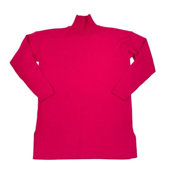 ELLEN TRACY Merino Wool Long Sweater-Tunic Women S Pink Feminine Fairy Preppy - Picture 4 of 10